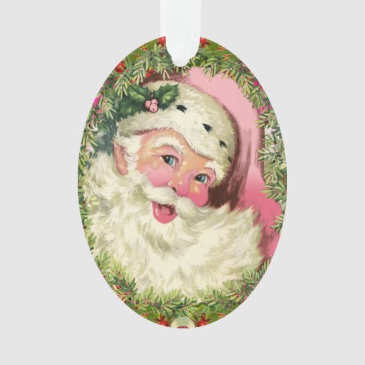 roze kerstman ornament (voorkant)