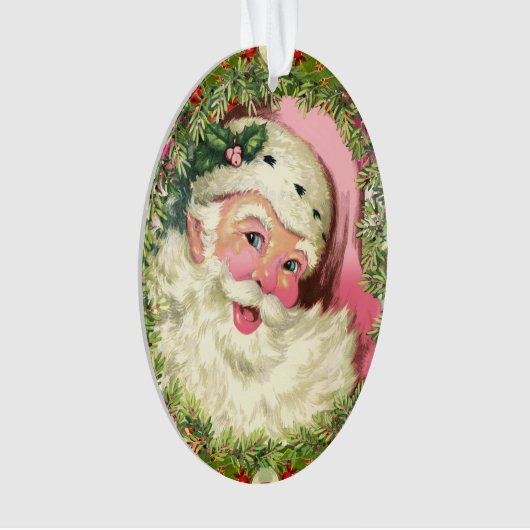  roze kerstman ornament (voorkant)