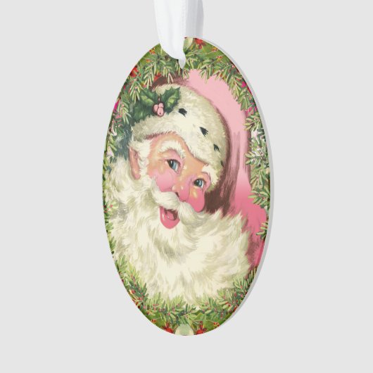  roze kerstman ornament (voorkant)