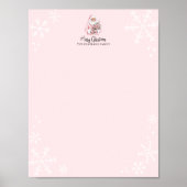 Roze Kerstman Prettig Kerstfeest Poster (Voorkant)