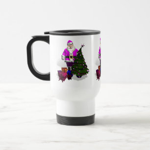 Roze kerstman reisbeker