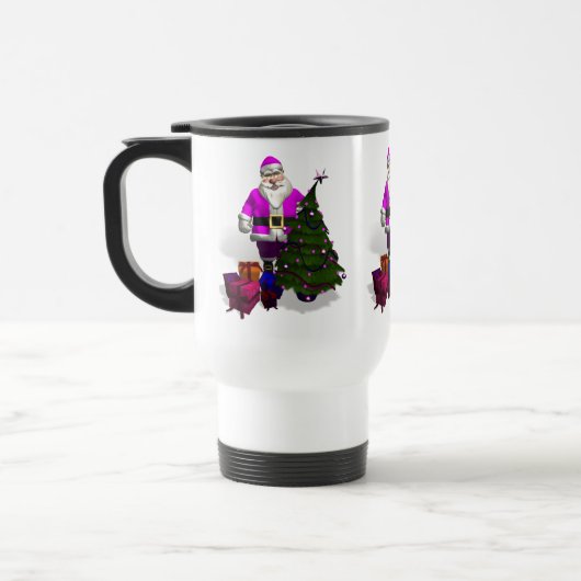 Roze kerstman reisbeker (Links)