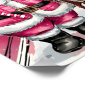 Roze Kerstman Rendier Kerstmuur Art Poster (Hoek)