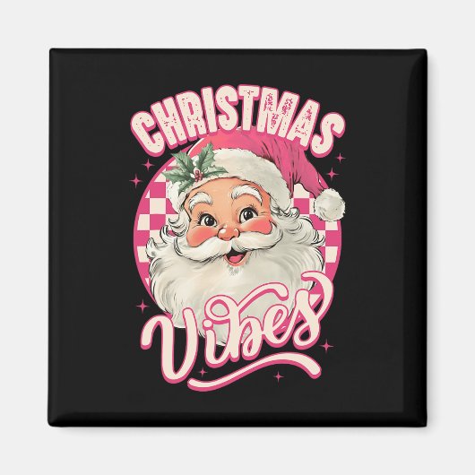  Roze Kerstman Roze Kerstvibes Paja Magneet (Voorkant)