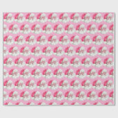 Roze kerstman |  Santa Pink Cadeaupapier (Vlak)