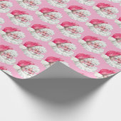 Roze kerstman |  Santa Pink Cadeaupapier (Hoek)