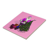 Roze kerstman tegeltje (Zijkant)