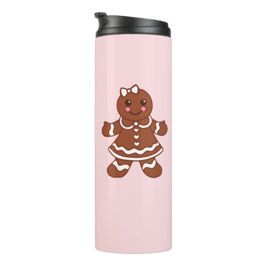 Roze Kerstman Thermosbeker (Geroteerd rechts)