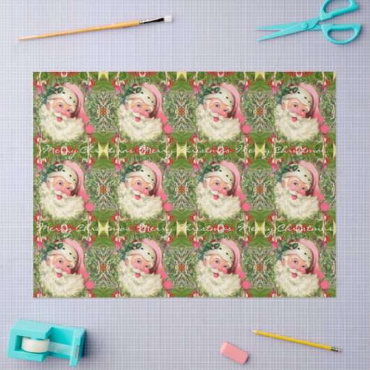  roze kerstman tissuepapier (Craft)