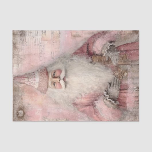 roze kerstman tissuepapier (Voorkant)