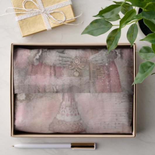  roze kerstman tissuepapier (Geschenk)