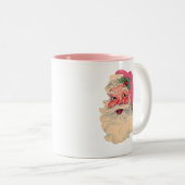 Roze kerstman tweekleurige koffiemok (Voorkant rechts)