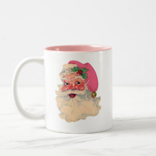 Roze kerstman tweekleurige koffiemok