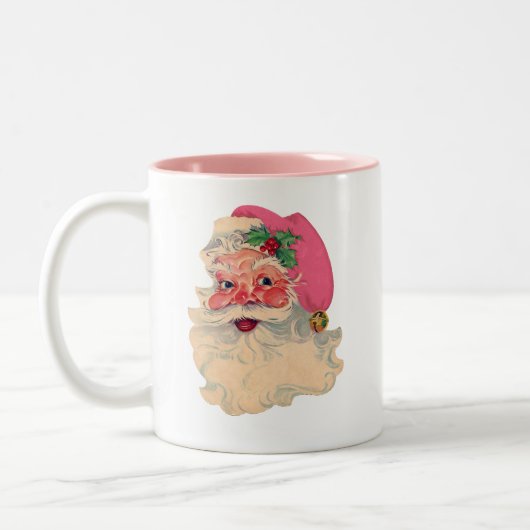 Roze kerstman tweekleurige koffiemok (Links)