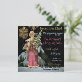 Roze kerstman uit het kerstverleden kaart (Staand voorkant)