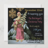 Roze kerstman uit het kerstverleden kaart (Voorkant)