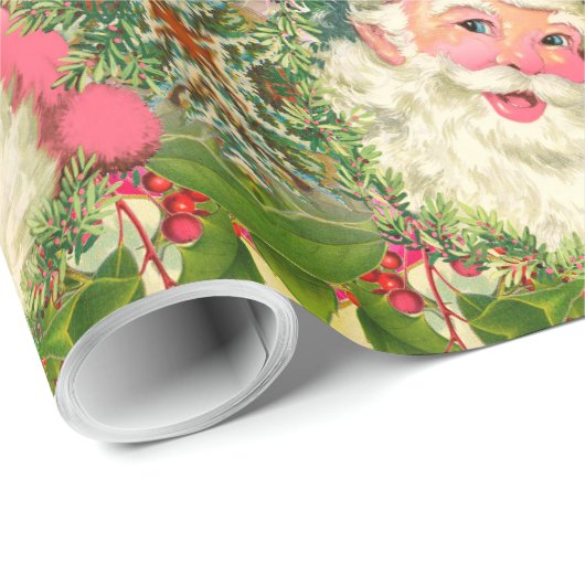  roze kerstman van 30 x 15 inch cadeaupapier (Rol Hoek)