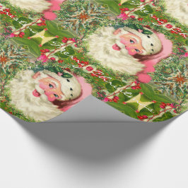 roze kerstman van 30 x 6 inch cadeaupapier