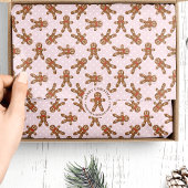 Roze kerstman van peperkoek tissuepapier