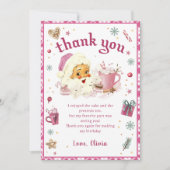 Roze Kerstman Verjaardag Dank u kaart (Voorkant)