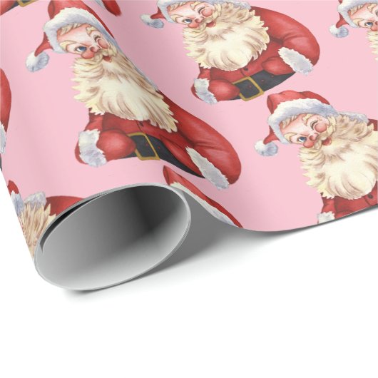 Roze Kerstman Verpakking Papieren Set Cadeaupapier (Rol Hoek)
