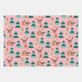 Roze Kerstman -  Vibe Inpakpapier Vel