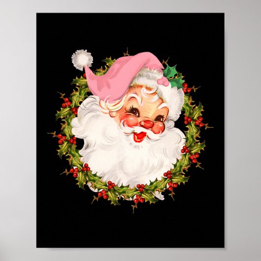  Roze Kerstman Vrolijke Kerstpyjama X Poster (Voorkant)
