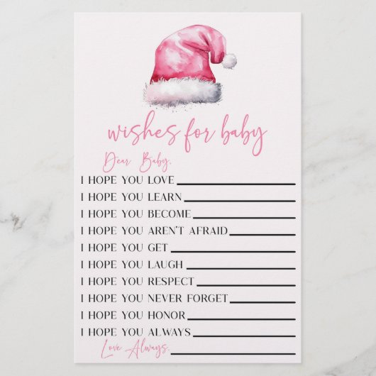 Roze Kerstman wenst voor Baby shower activiteit Briefpapier (Voorkant)