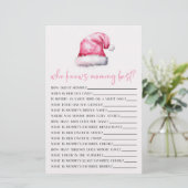 Roze Kerstman Wie kent Mama Baby shower Spel Briefpapier (Staand voorkant)