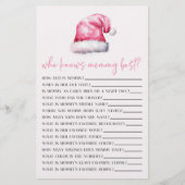 Roze Kerstman Wie kent Mama Baby shower Spel Briefpapier (Voorkant)