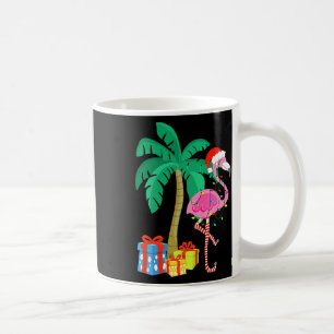 Roze kerstmanboom met flamingo - tropische feestda koffiemok