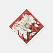  Roze kerstmangezicht Servet (Hoek)