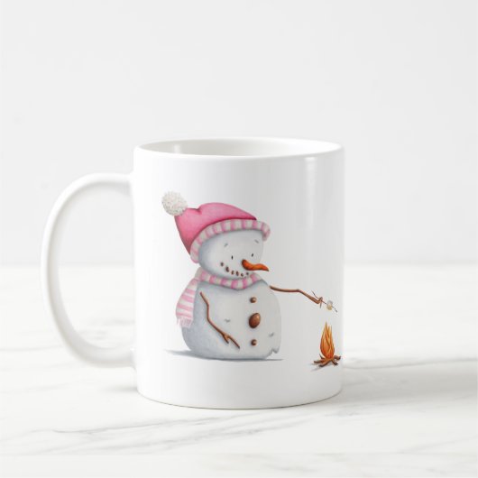 Roze kerstmarshmallows met kersttang koffiemok (Links)