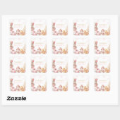 Roze Kerstmeisje Baby Shower Vierkante Sticker (Vel)