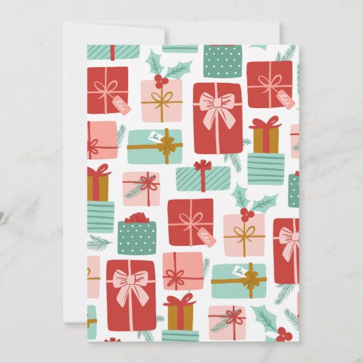 Roze Kerstmeisje Vakantie Uitnodiging (Achterkant)