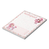 Roze Kerstmeisjes Sneeuwman Winterfeest Notitieblok (Linkerzijde)