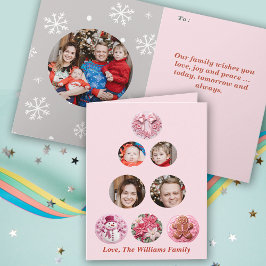 Roze Kerstmis Aangepaste Foto's Kaart
