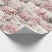  roze Kerstmis Cadeaupapier (Hoek)