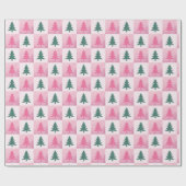 Roze Kerstmis Cadeaupapier (Vlak)