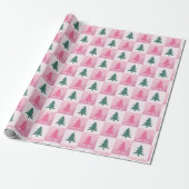 Roze Kerstmis Cadeaupapier (Uitgerold)