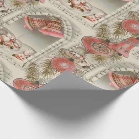  roze Kerstmis Cadeaupapier (Hoek)