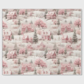  roze Kerstmis Cadeaupapier (Vlak)