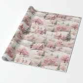  roze Kerstmis Cadeaupapier (Uitgerold)