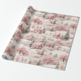 roze Kerstmis Cadeaupapier