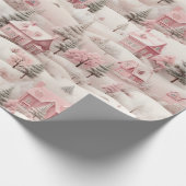  roze Kerstmis Cadeaupapier (Hoek)