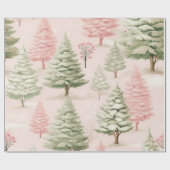  roze Kerstmis Cadeaupapier (Vlak)