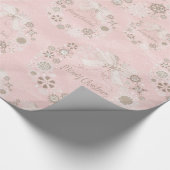 Roze kerstmis cadeaupapier (Hoek)