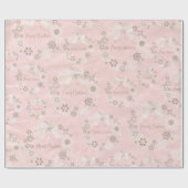 Roze kerstmis cadeaupapier (Vlak)