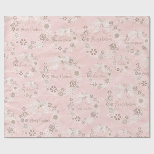 Roze kerstmis cadeaupapier (Vlak)