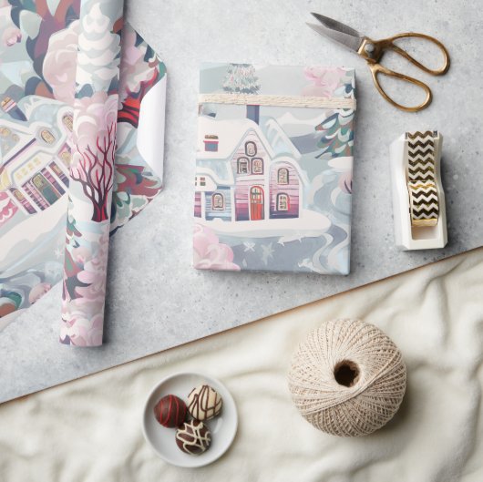 roze Kerstmis Cadeaupapier (Crafts)